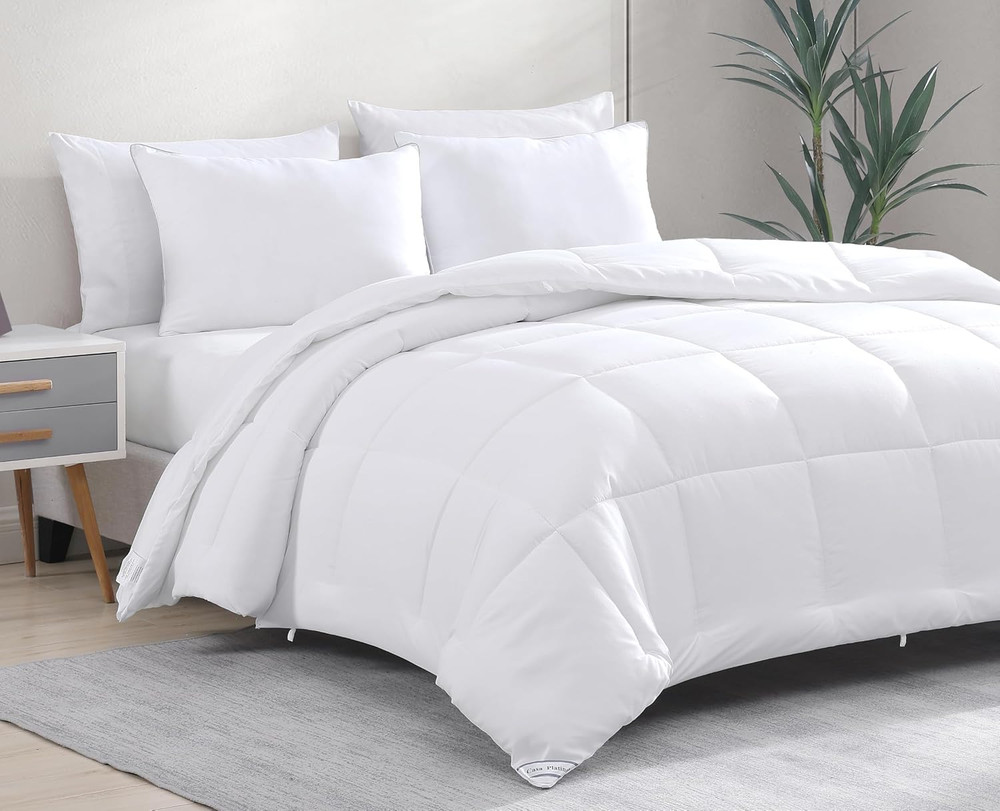 Quilted Bedding Comforter King Size - Duvet Insert with 8 Tabs - Super Soft, Com