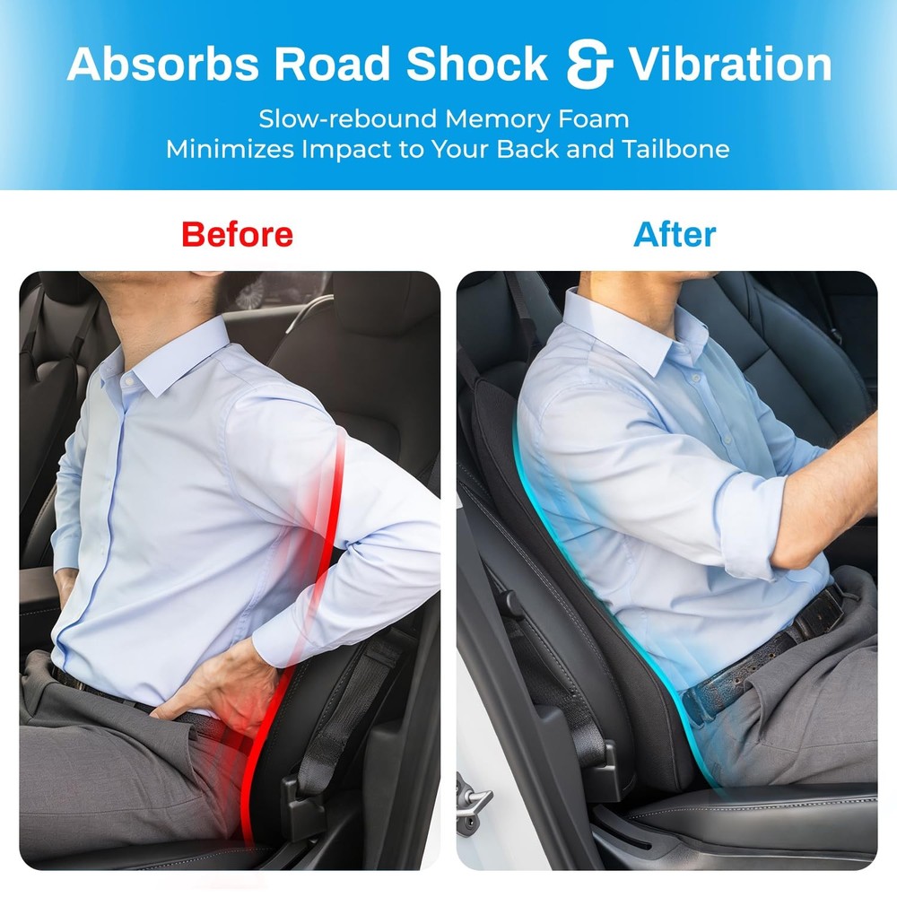 Back Support for Car - 20.9 Inch Extended Car Back Support Relieves Full Back...