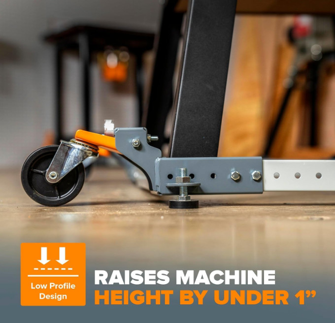 Bora PM-1000 adjustable base moves heavy tools easily and stably