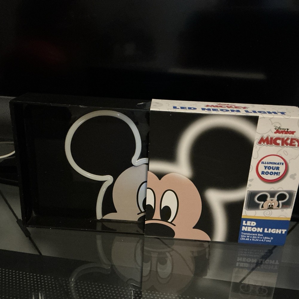🔥🔥Mickey Mouse 12x6 LED Neon Light In Translucent Box USB Powered 🔥🔥