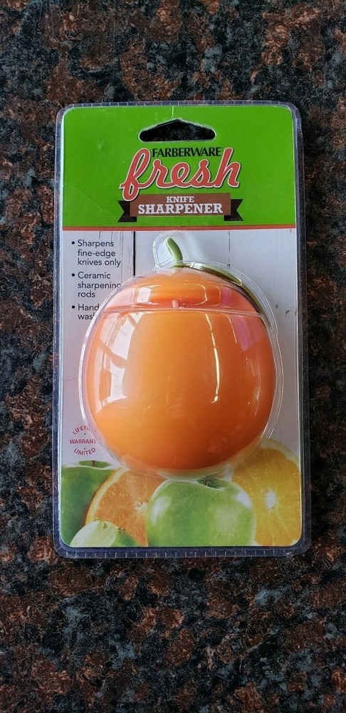 FarberWare Fresh Knife Sharpener fruit shape orange