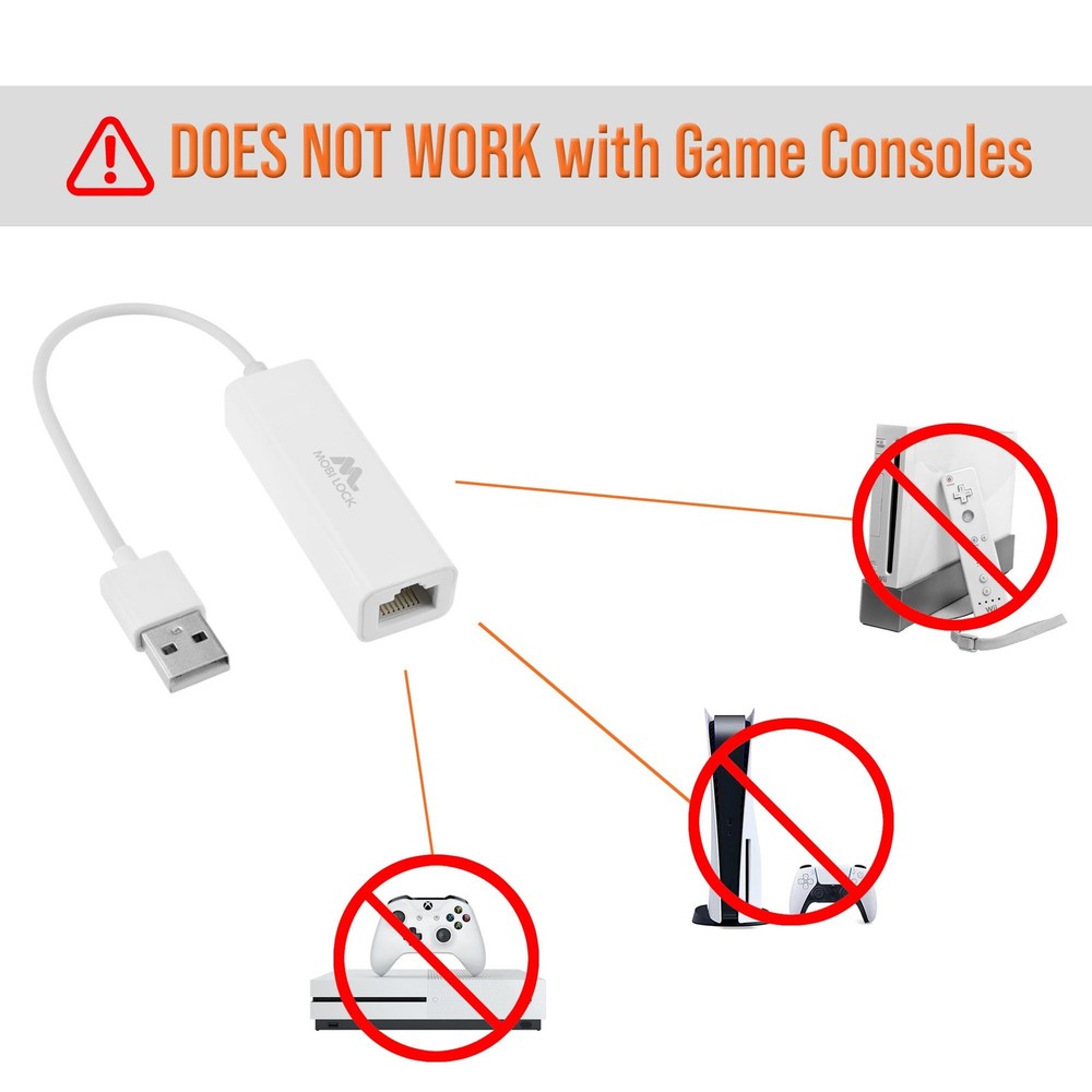 USB Ethernet LAN Network Adapter Compatible with Laptops and All USB 2.0 Comp...