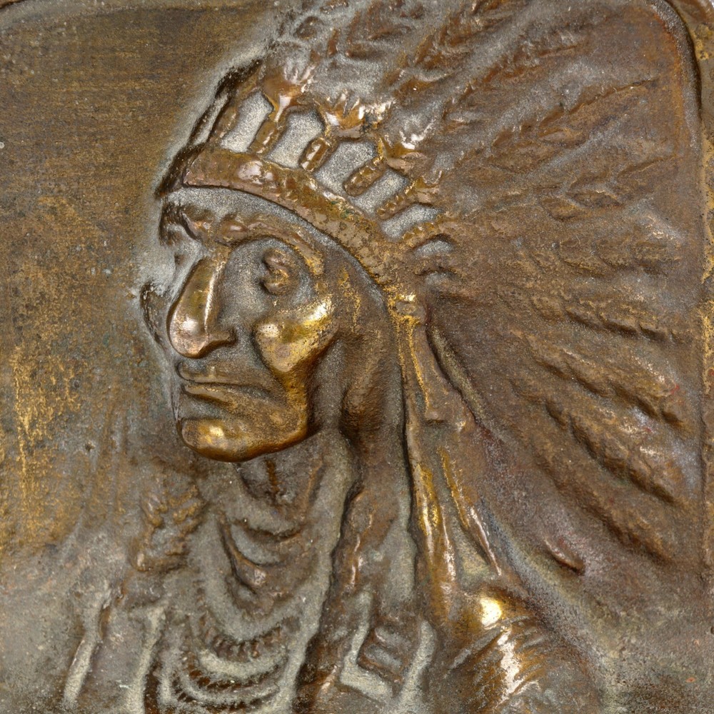 Single Indian Chief Cast Iron Bookend Circa 1925