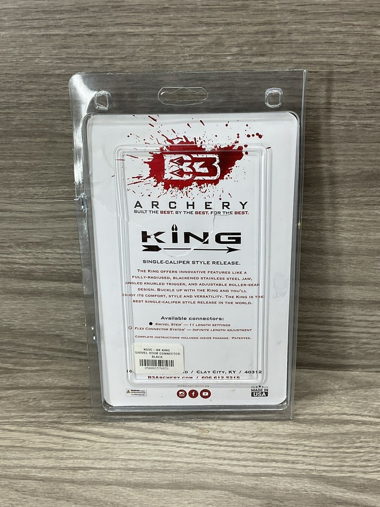 B3 Archery King Release, Swivel Stem, Buckle Strap, Black READ