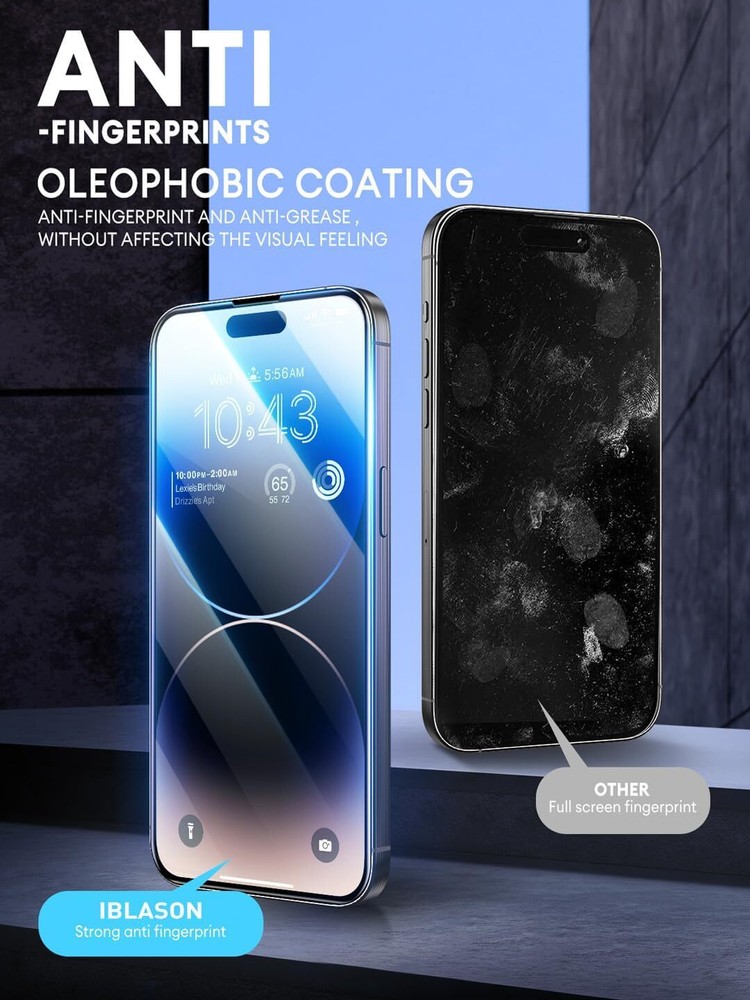 i-Blason iPhone 15 Bubble Free Anti-Scratch Tempered Glass Screen Protector 2PCS