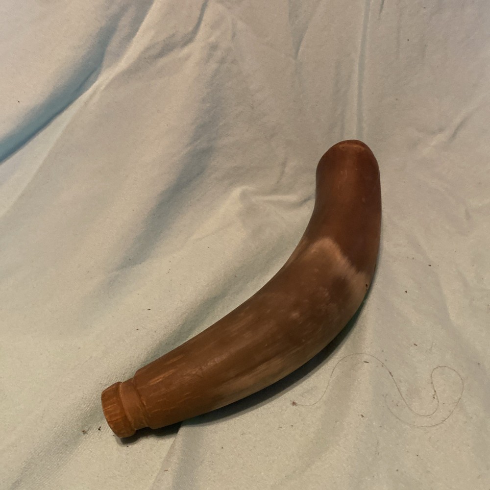 Handmade Antigue Black Powder Horn For Muzzleloader