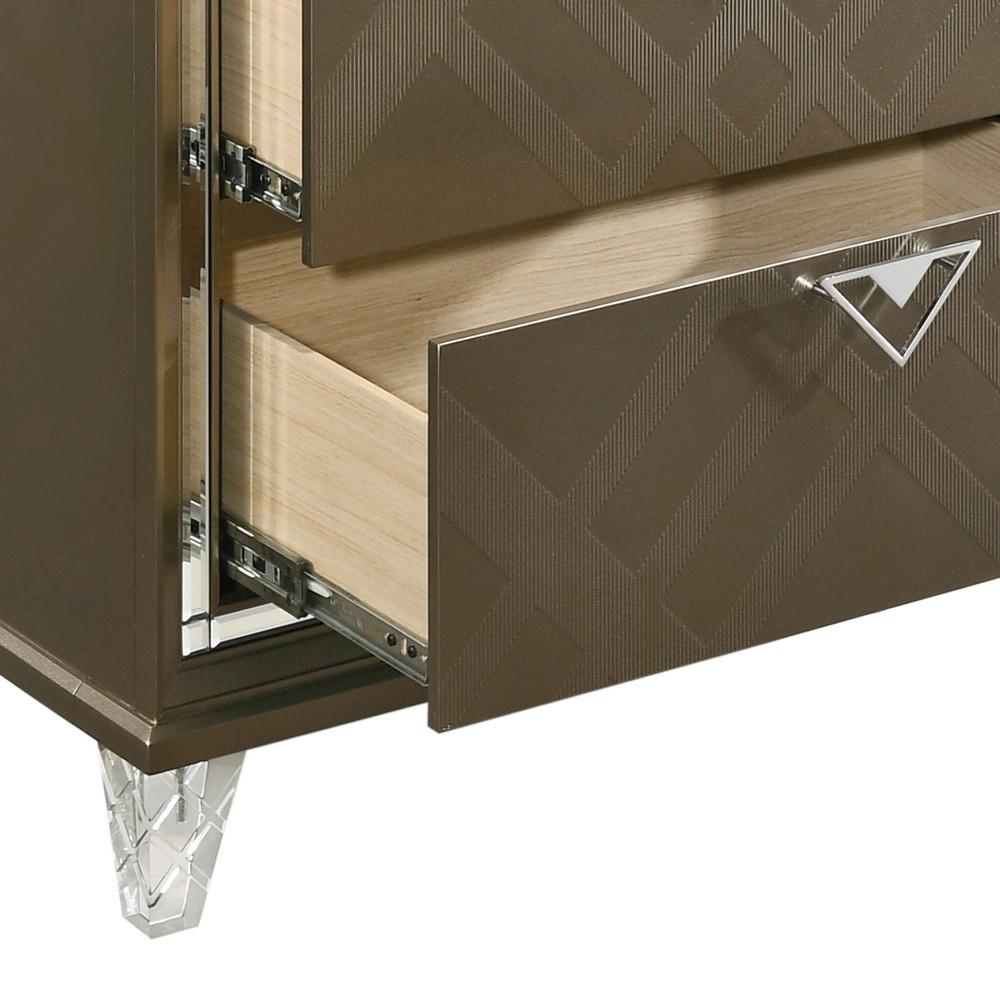 Dark Champagne 2-drawer Nightstand