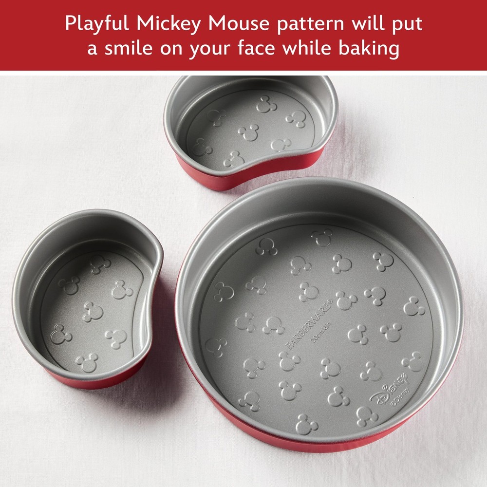 Farberware Disney Bake with Mickey Mouse Nonstick Bakeware Cake Pans, Baking ...