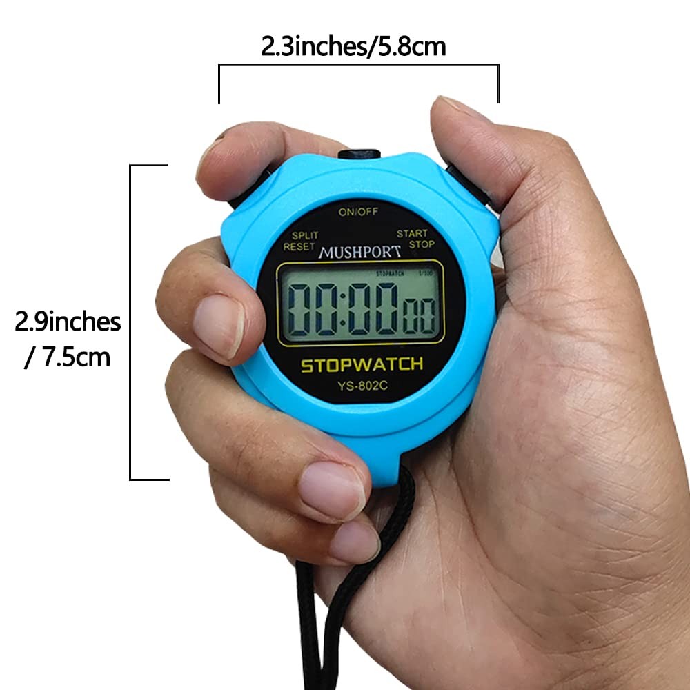 MUSHPORT Stopwatch Timer Only Mode, ON/Off Silent One Size, Blue