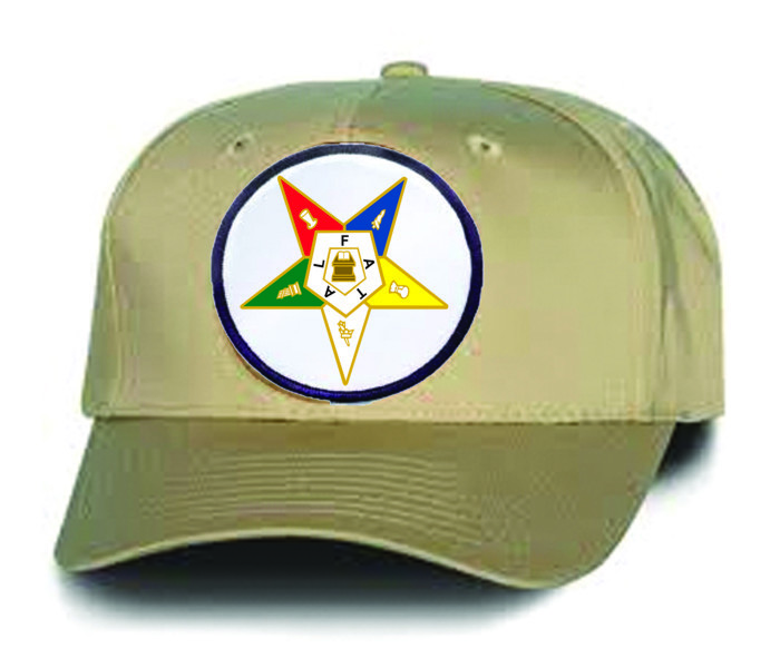 Eastern Star Cap in Khaki with Logo Patch (OES-CAP-K)