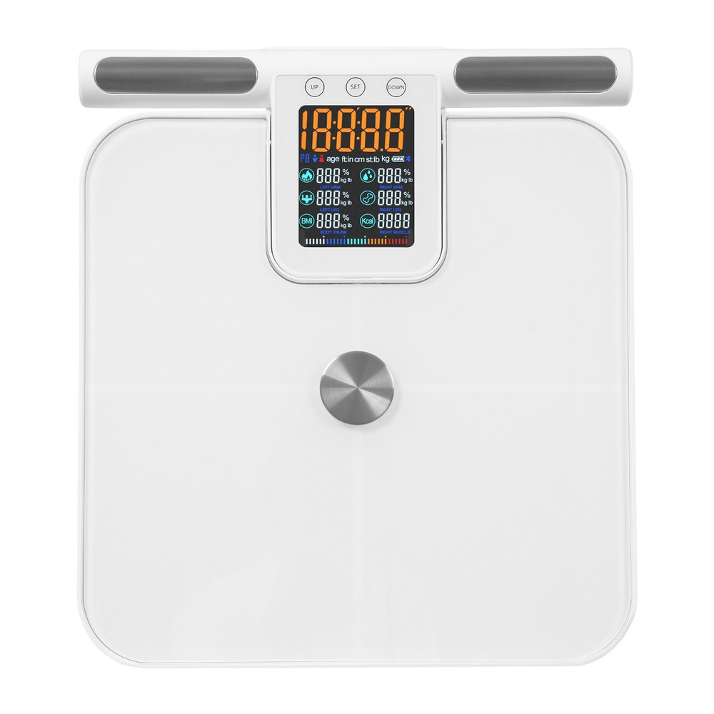 8 Electrode Smart Body Fat Scale Full Body Composition Analyzer with Report LCD