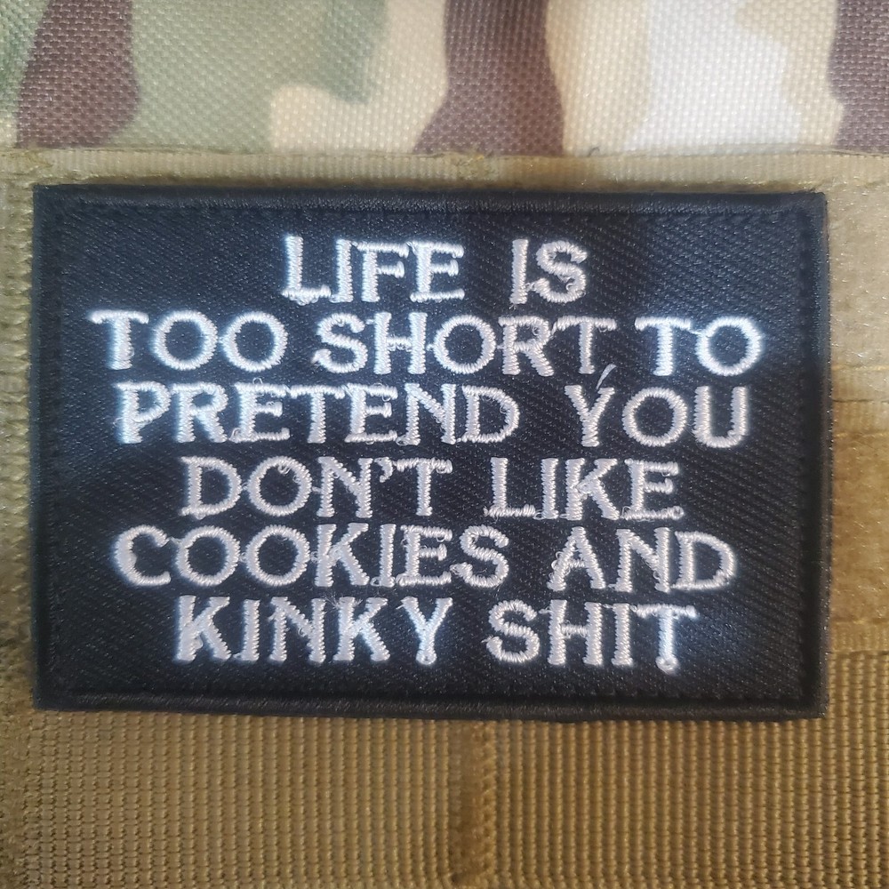 LIFE IS TOO SHORT Sarcastic Embroidered Tactical Morale Patch Hook and Loop