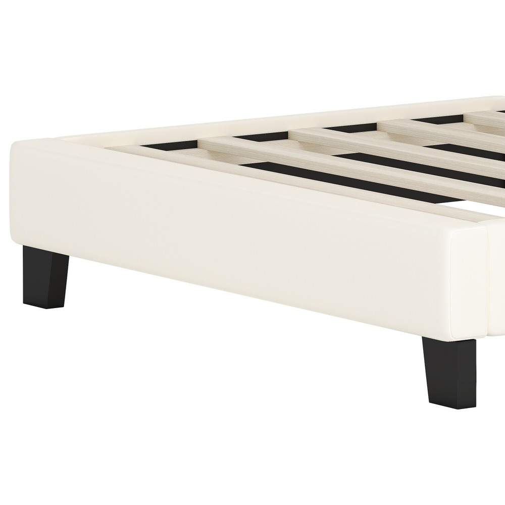 Twin/Full Size Bed Frame PU Upholstered Platform Bed with Headboard US