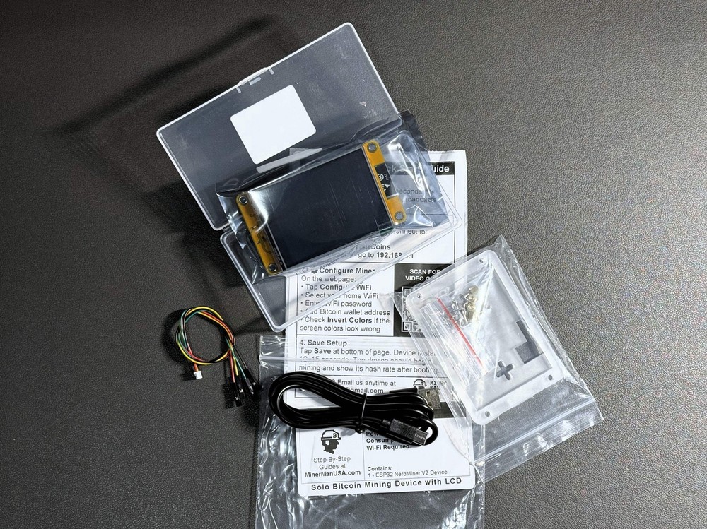 4x Bundle – NerdMiner V2 Bitcoin Solo Mining Kit | Includes Cradle Stand