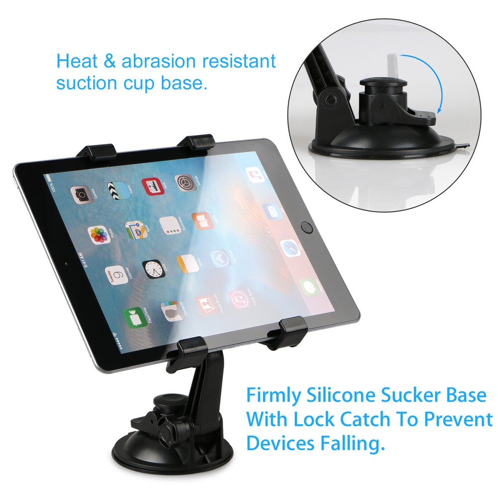 Car Dashboard Windshield Suction Cup Mount Holder Pad for iPad GPS Tablet 7-10"