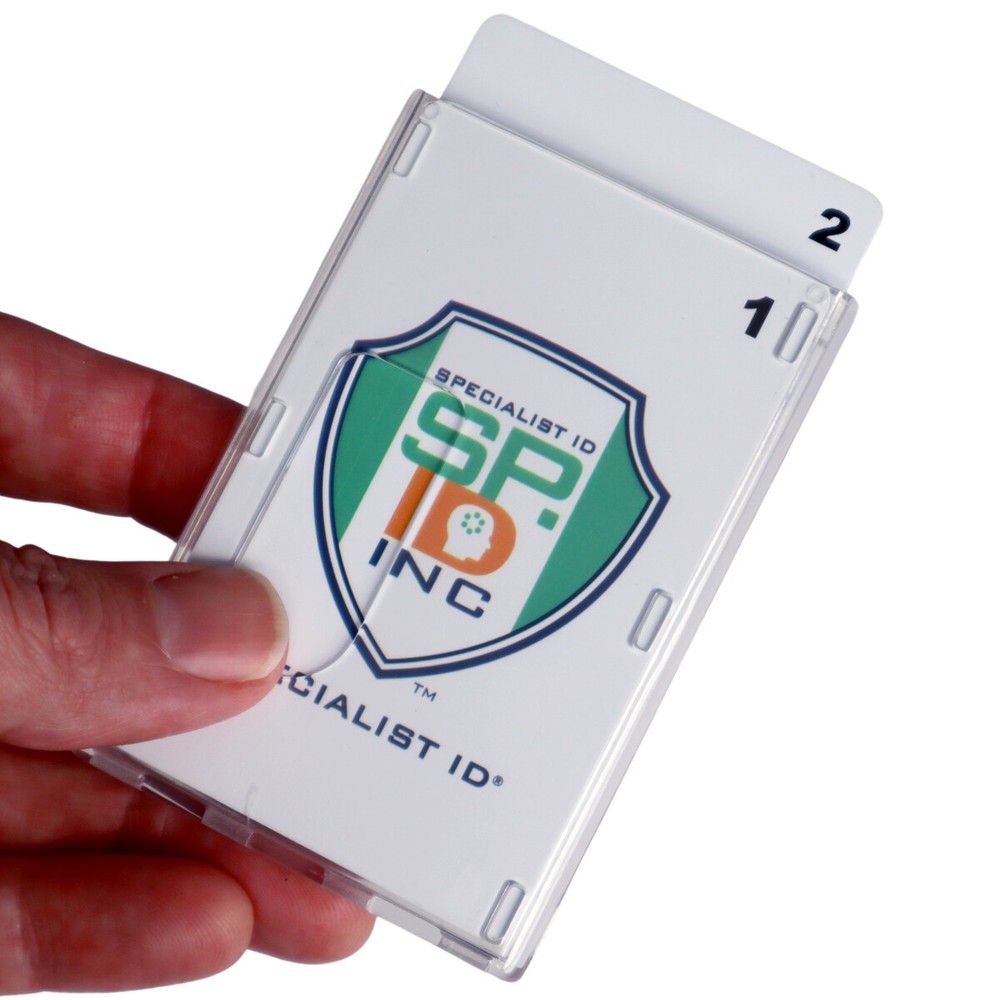Clear Vertical Multiple Badge Holder - Top Loading Two Cards - by Specialist ID