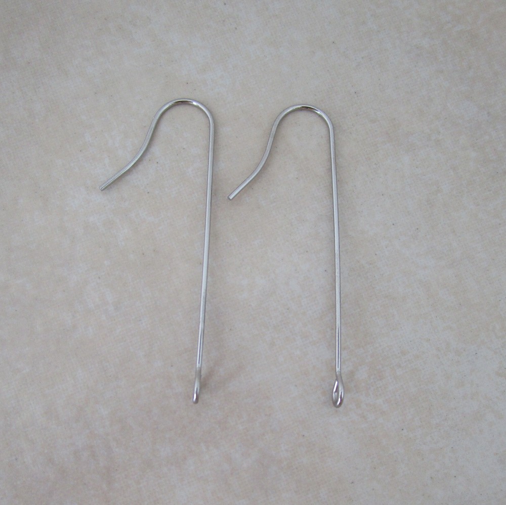 24 surgical stainless steel earring hooks 40mm perpendicular front facing loop
