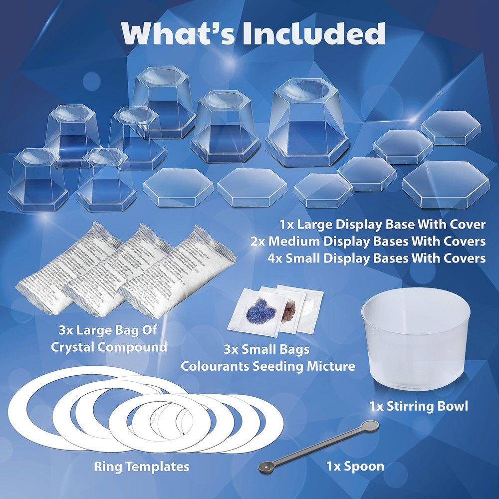 4M 7 Crystal Growing Science Experimental Kit with Growing, 7 Piece