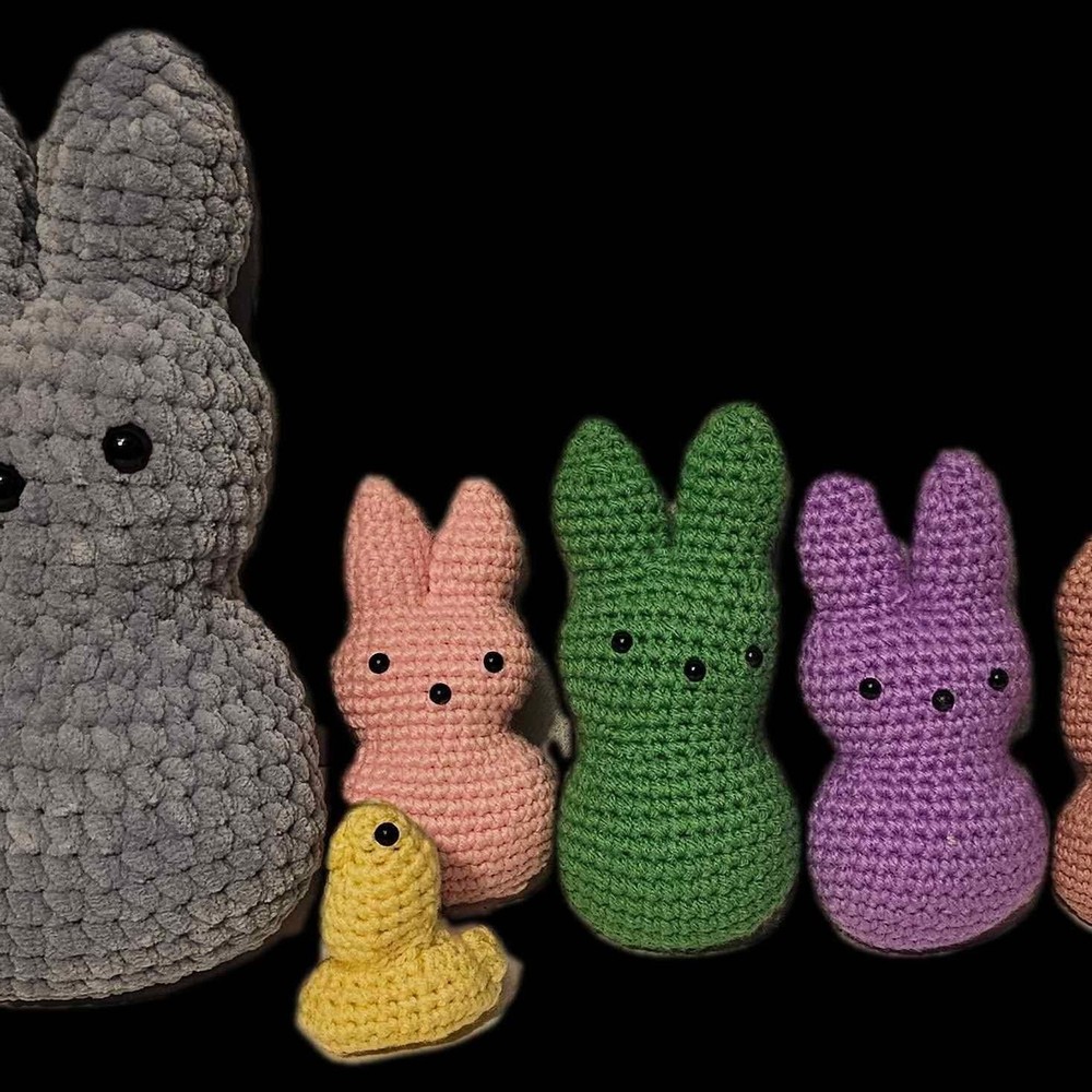 Crocheted Easter Peeps Bunny Handmade