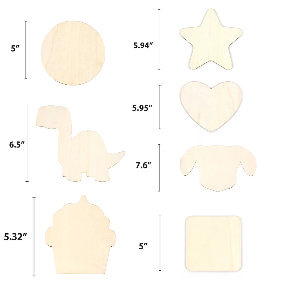 Wooden Heart Shape Craft Pieces