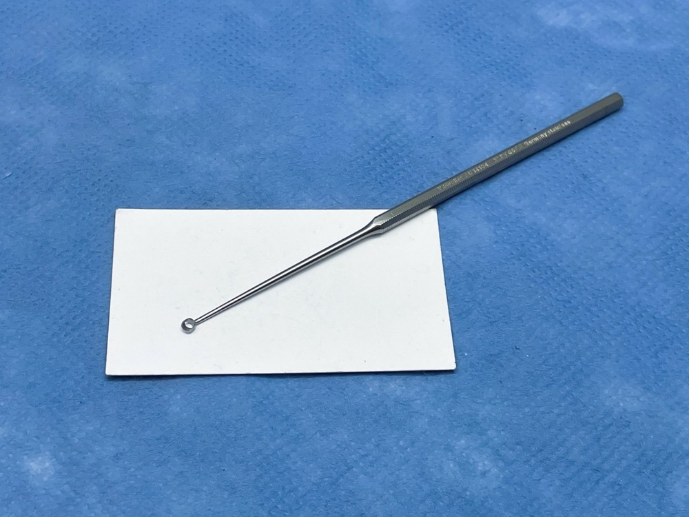 V. Mueller AU14104 Wullstein Ring Curette, Sharp, Size 0, ENT, Germany