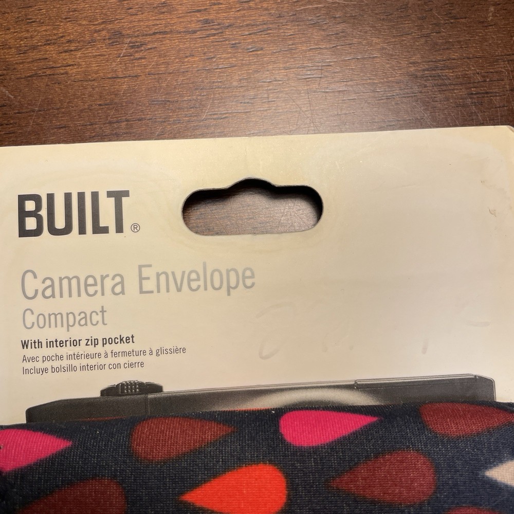 Built Compact Camera Envelope Case W/ Inside Zip Pocket 5.5” X 4.3”X .75”