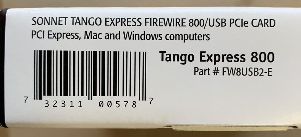 Sonnet Tango Express 800 USB 2.0 FireWire 800 PCI Express Card