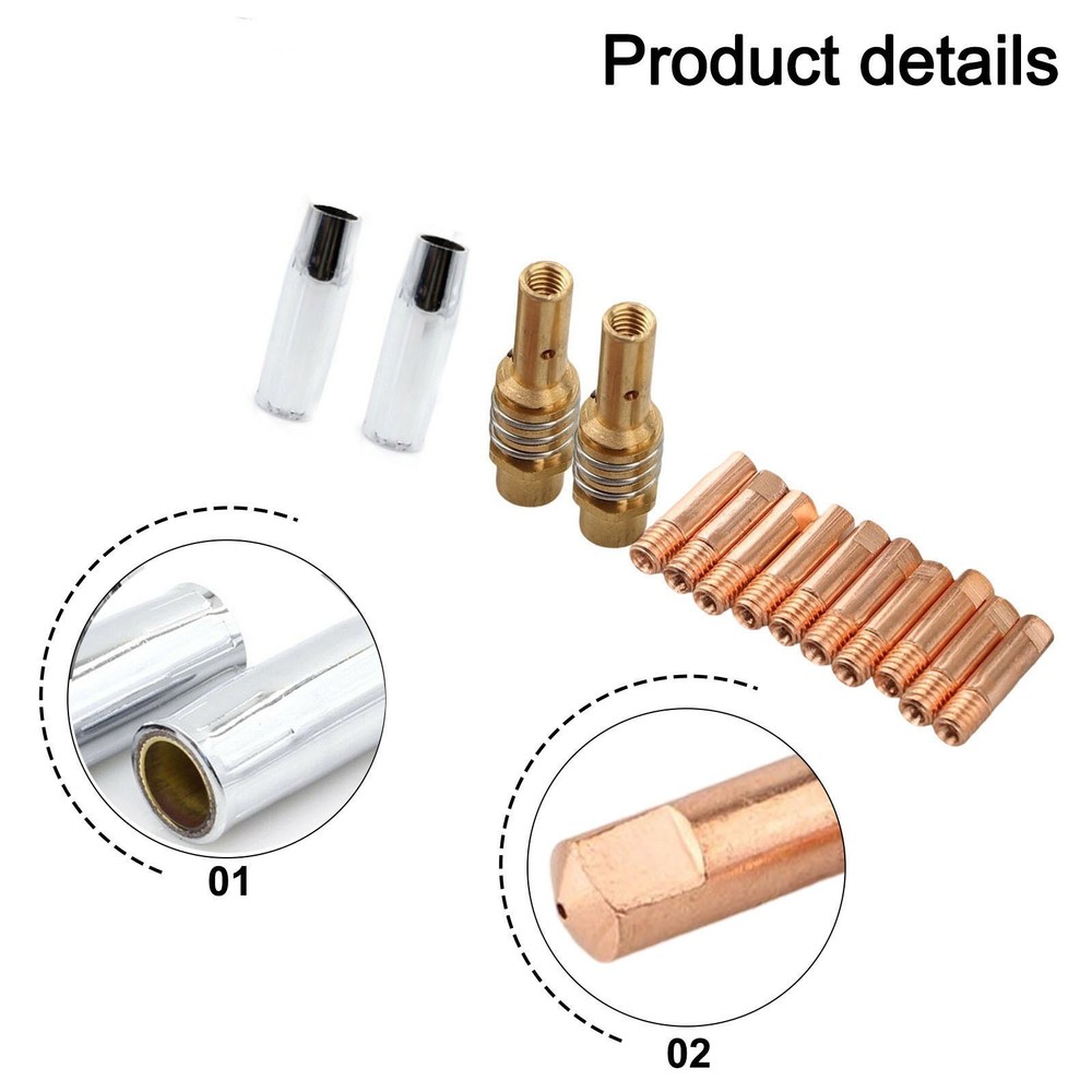 14PCS for MIG Welding Kit Accessories 0 8mm Tips Gas Nozzles Diffuser Pack