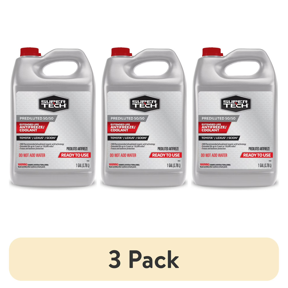 (3 pack) Super Tech OE Red Antifreeze Prediluted 50/50
