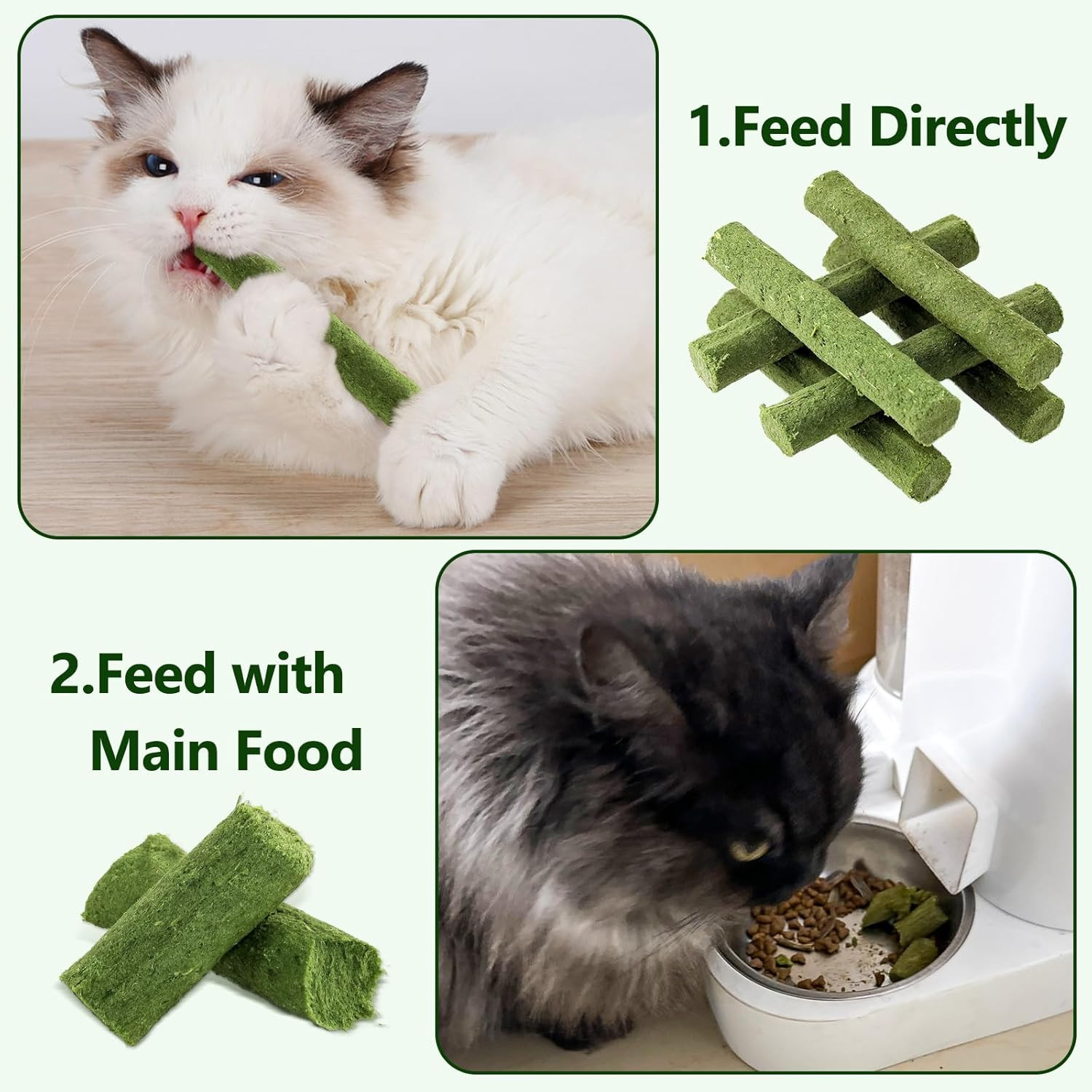 30G Cat Grass Sticks, Delicious Cat Grass Teething Stick Edible Cats Chew Toy Ca