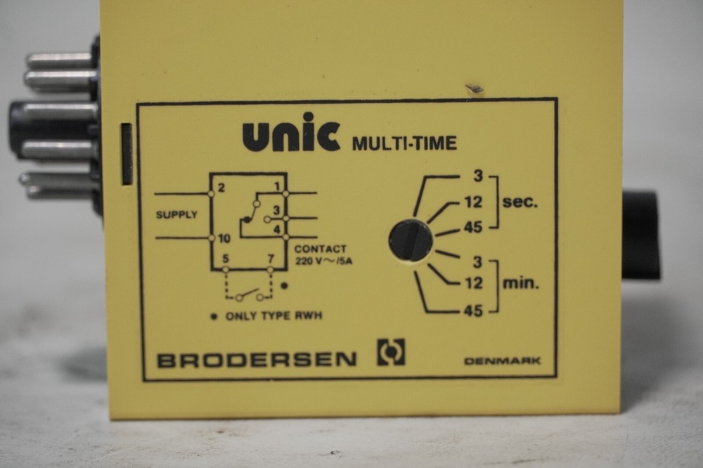 Unic RI-48 on delay timer relay, 0sec-10min, 48-250VAC/DC, multi-time