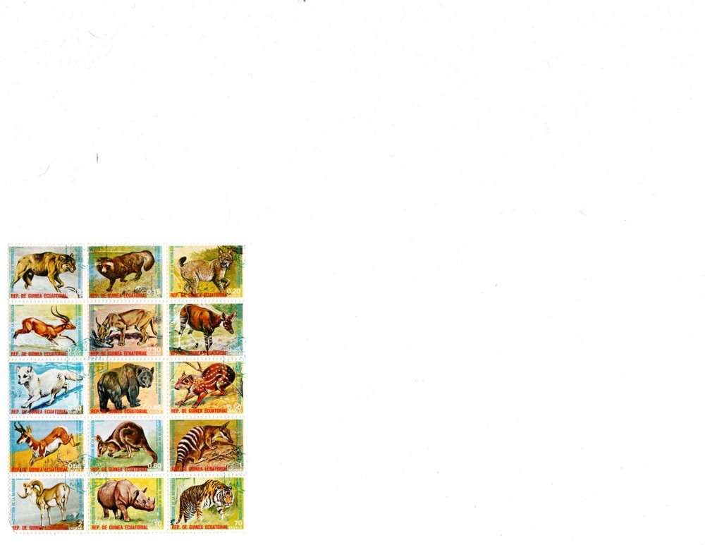 REP DE GUINIA ECTORIAL SHEET OF 15 ANIMAILS