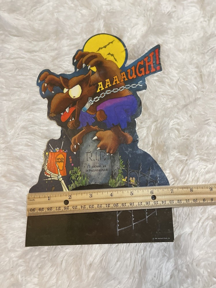 VTG WEREWOLF CLASSROOM POSTER LAMINATED CARDBOARD CUTE