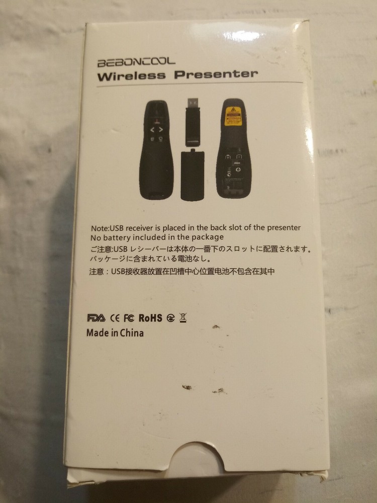 2.4GHz Wireless Presenter Remote Presentation Control, Red Laser By Beboncool