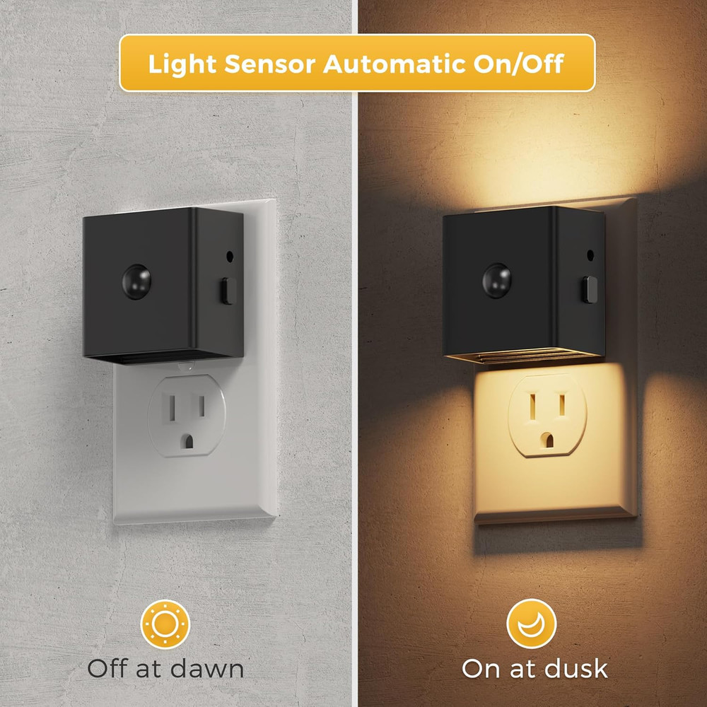 Motion Sensor Night Light, [2-Pack] Plug in Night Light with Motion Sensor and D