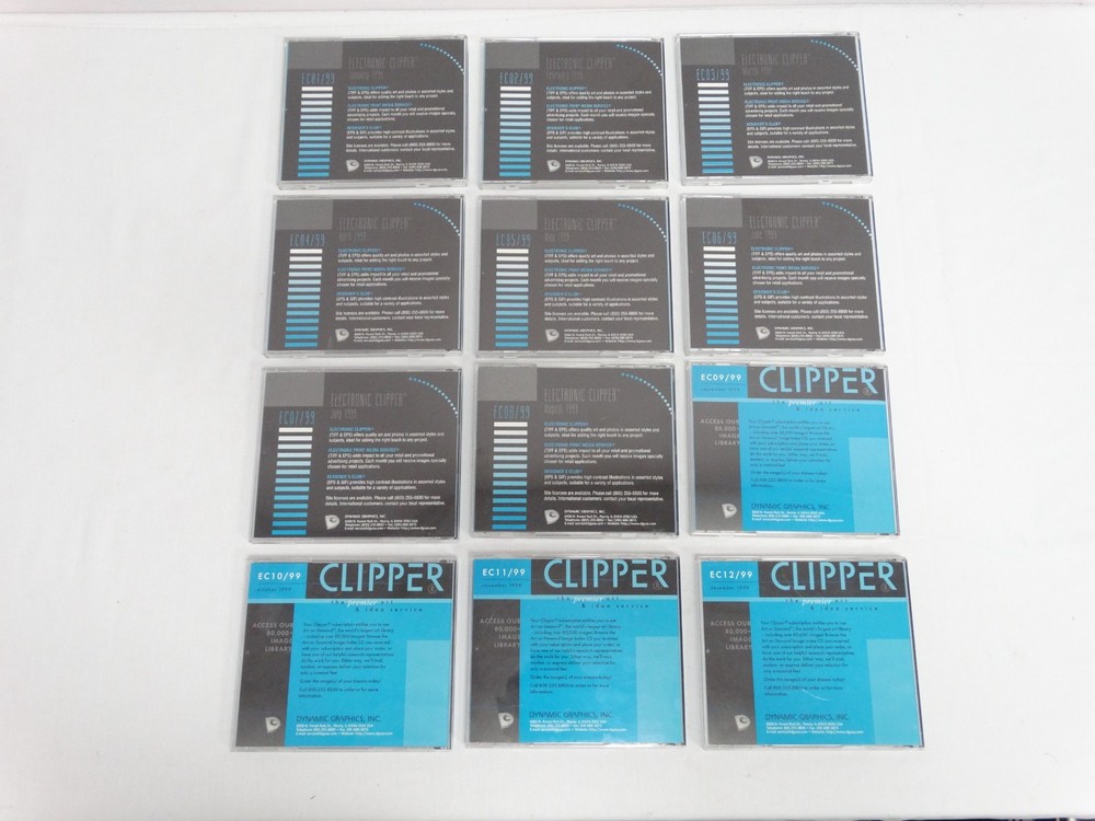 Dynamic Graphics Electronic Clipper Clip Art Library Jan. - Dec. 1999 Complete