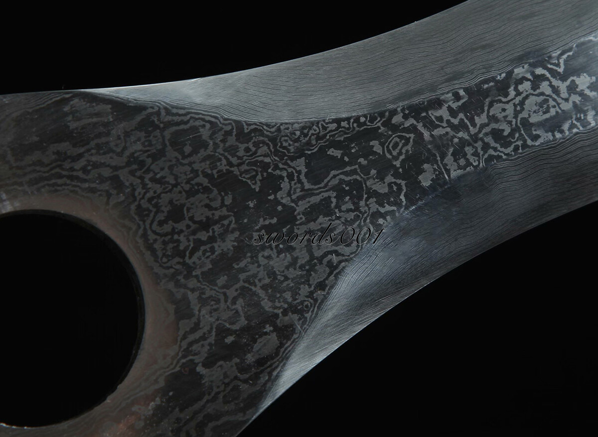 Handmade Brass Handle Short Divine Sword Damascus Steel Blade Leather Sheath