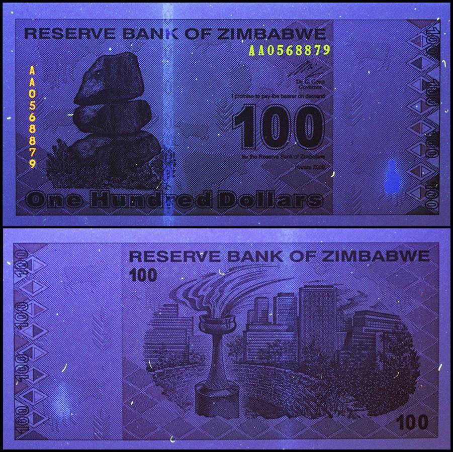 Zimbabwe 100 Dollars, 2009, P-97, UNC