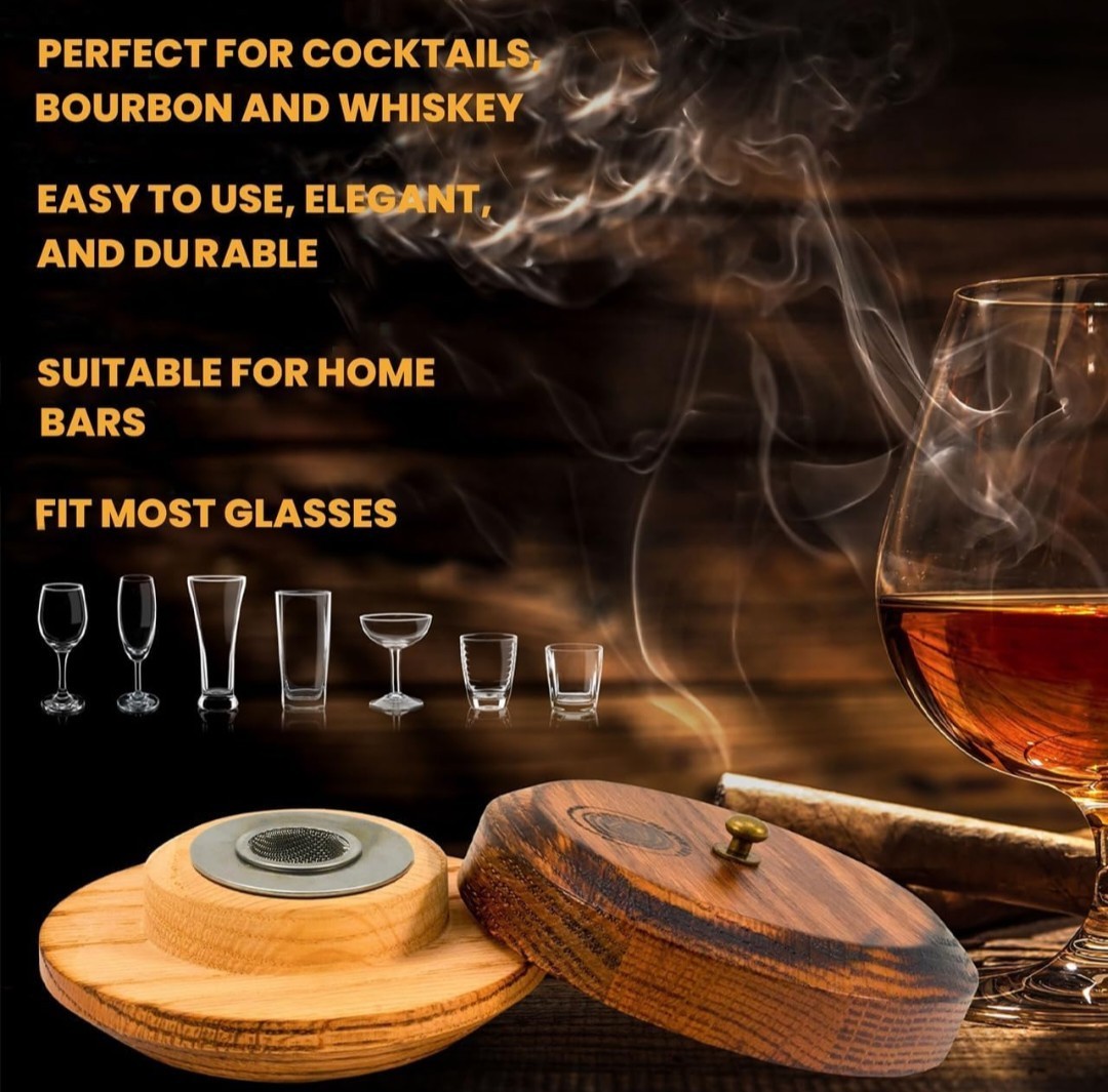 Cocktail Smoker Kit with Torch - 19-Piece Whiskey - Bourbon Smoking Set, 4 Wo...