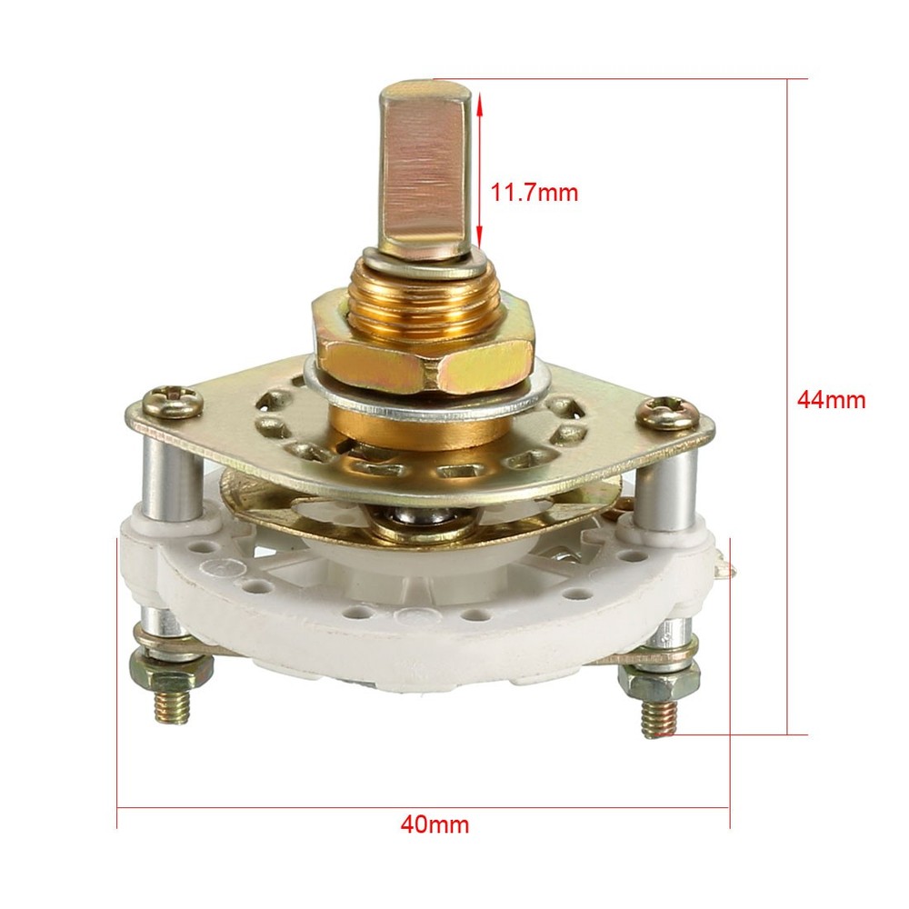 1P4T 1 Pole 4 Position 1 Deck Band Channel Rotary Switch Selector with Knobs