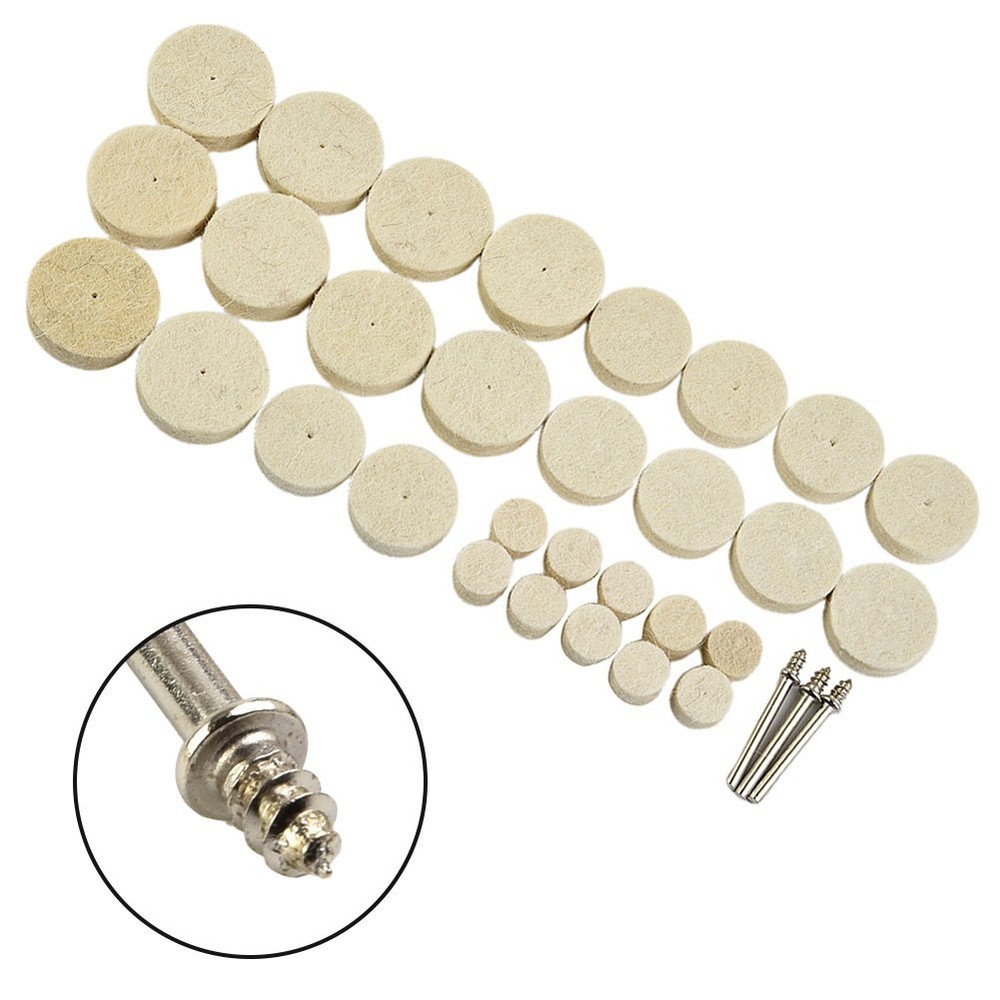 33pcs Buffing Wheel Kit Wool Wheels 3mm Tool Accessory Power Tools Rotary Tool