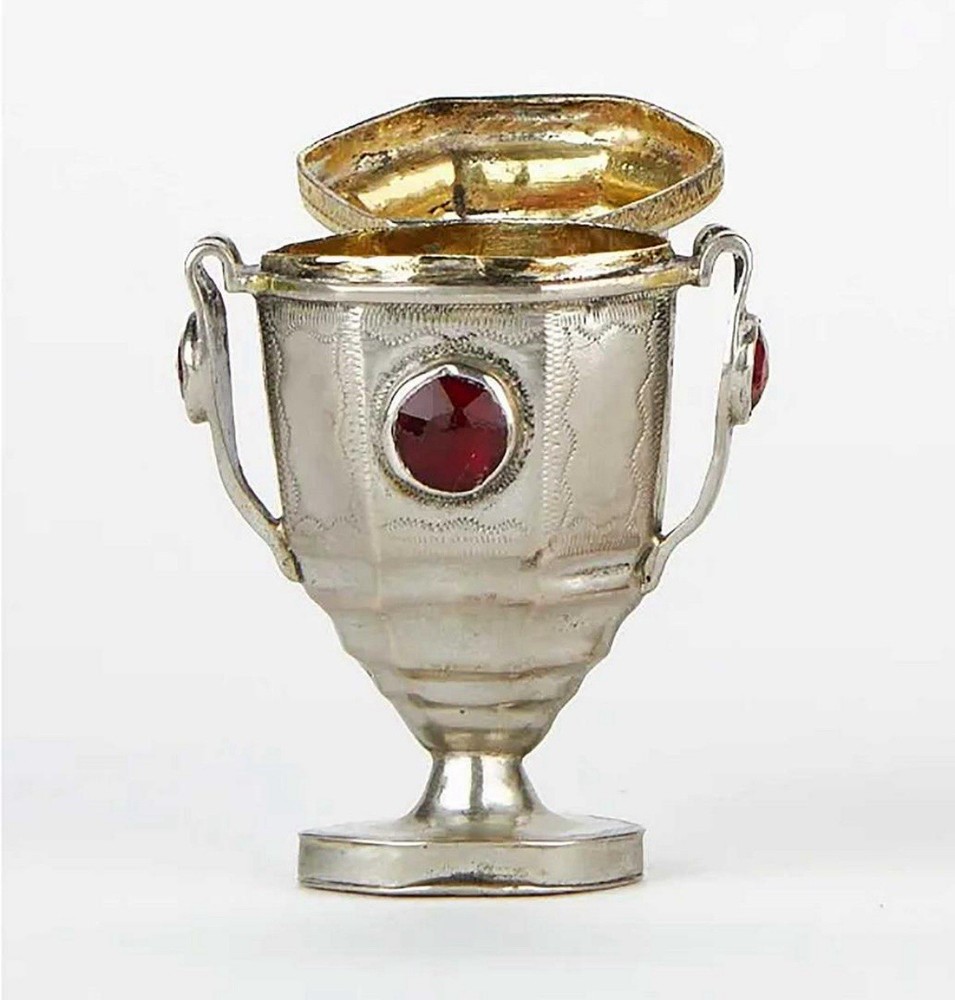 ANTIQUE SILVER BOX CONTAINER, 1822