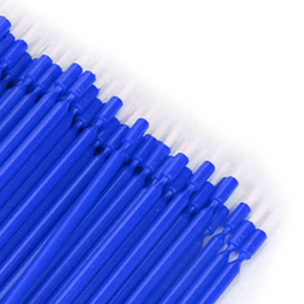 100 Pcs Dental Disposable Micro Applicator Brush Bendable Sticks (Blue)