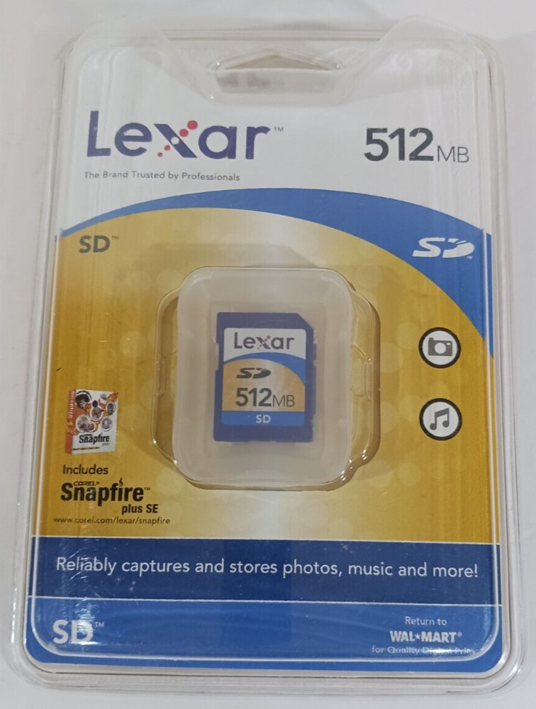 LEXAR SD 512-689 512MB Memory Card For Older Camera PDA GPS Computer Or Machine