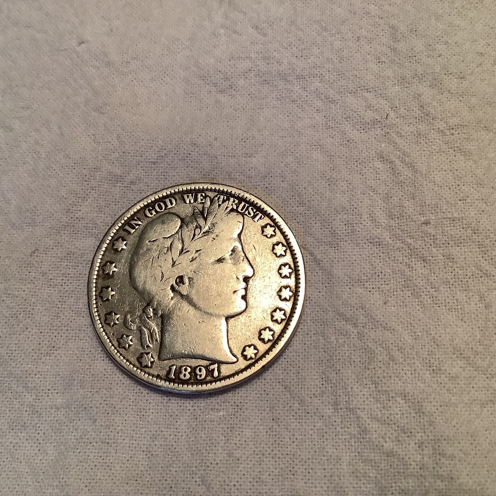 1897 Barber Half Dollar 90% Silver Circulated Uncertified