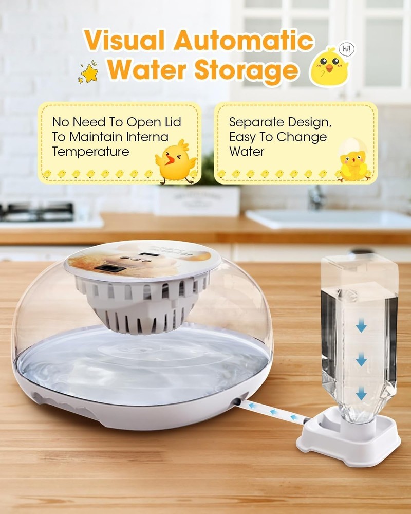 Enhanced Egg Hatching Experience - 12-Egg Incubator with Clear Window & Candler