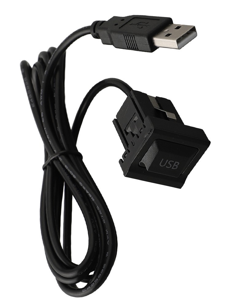 USB With Dust Cover Wire Harness Dash Flush Mount Dual USB Extension Panel