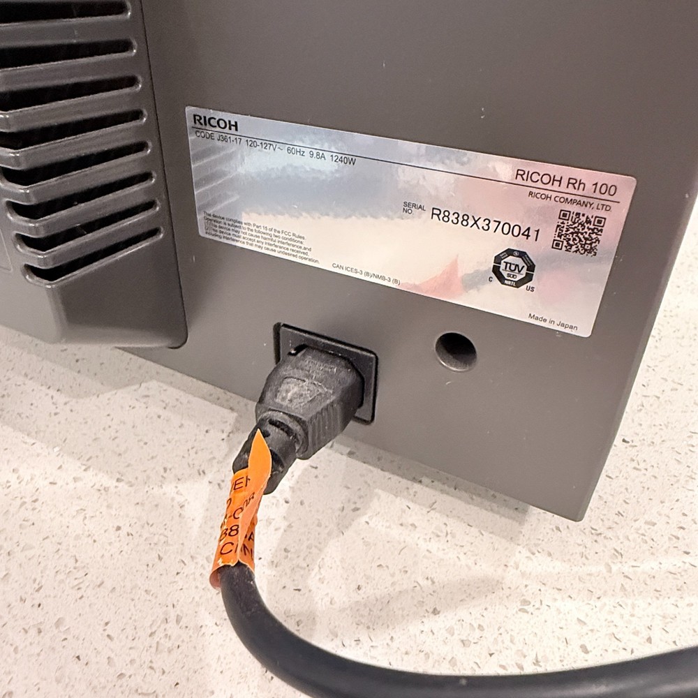 Ricoh Rh 100 DTG Heater working