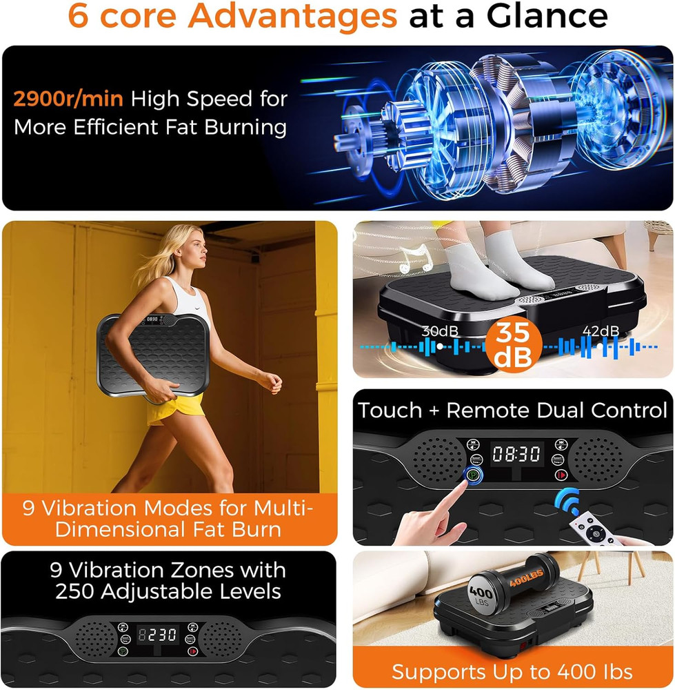 Vibration Plate Exercise Machine,Vibrating Platform for Lymphatic Drainage with