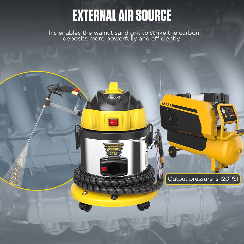 Automotive Engine Intake Pipe Valve Cleaner Walnut Sand Carbon Blasting Machine